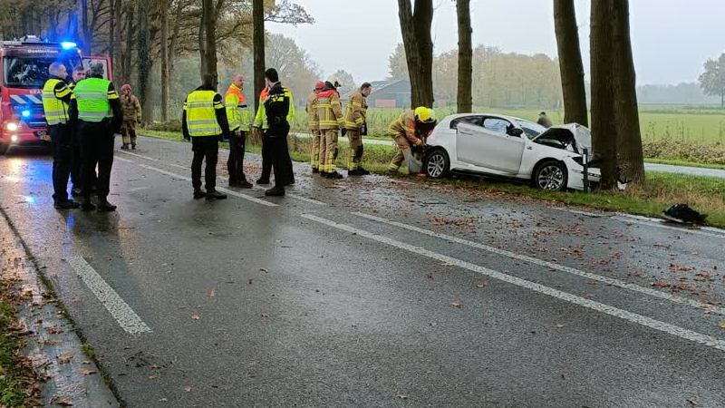 Twee Gewonden Bij Frontale Botsing Tegen Boom